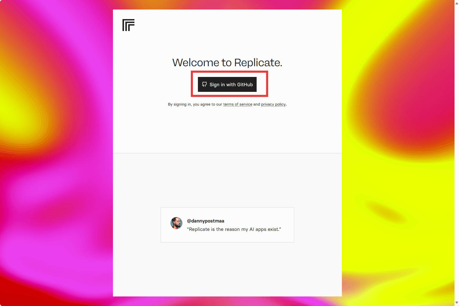 Sign in with GitHub 1