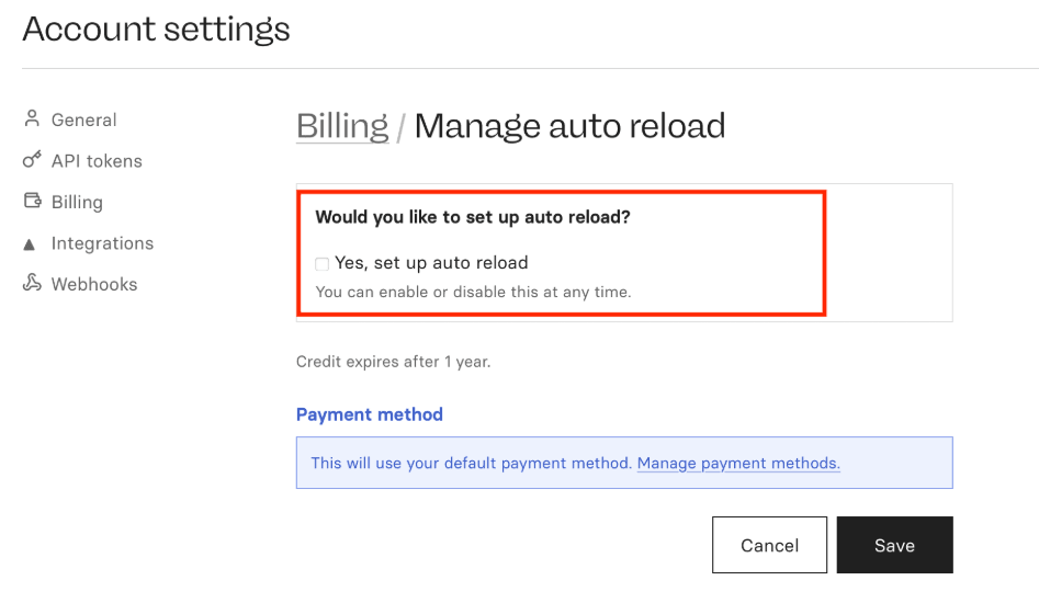 Disable auto reload